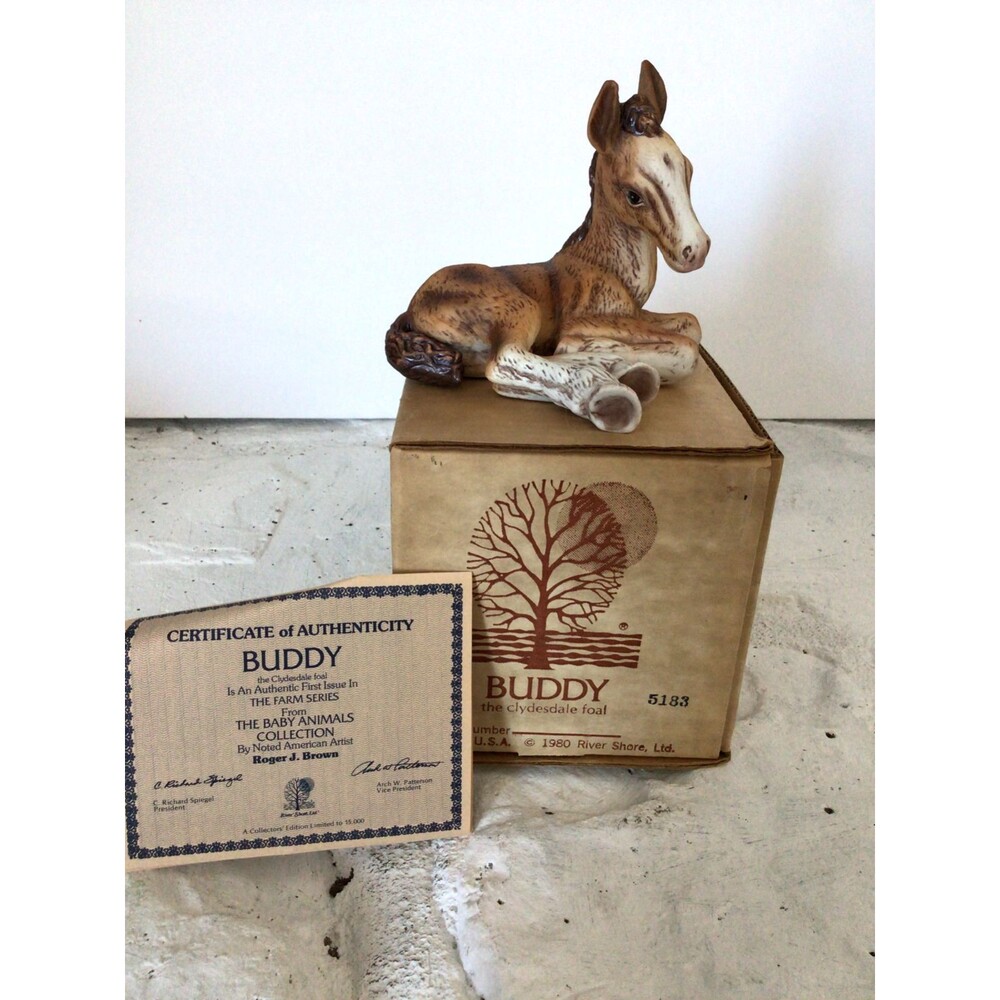 Buddy The Clydesdale Foal #5183 1980 Farm Series, Roger J. Brown *signed